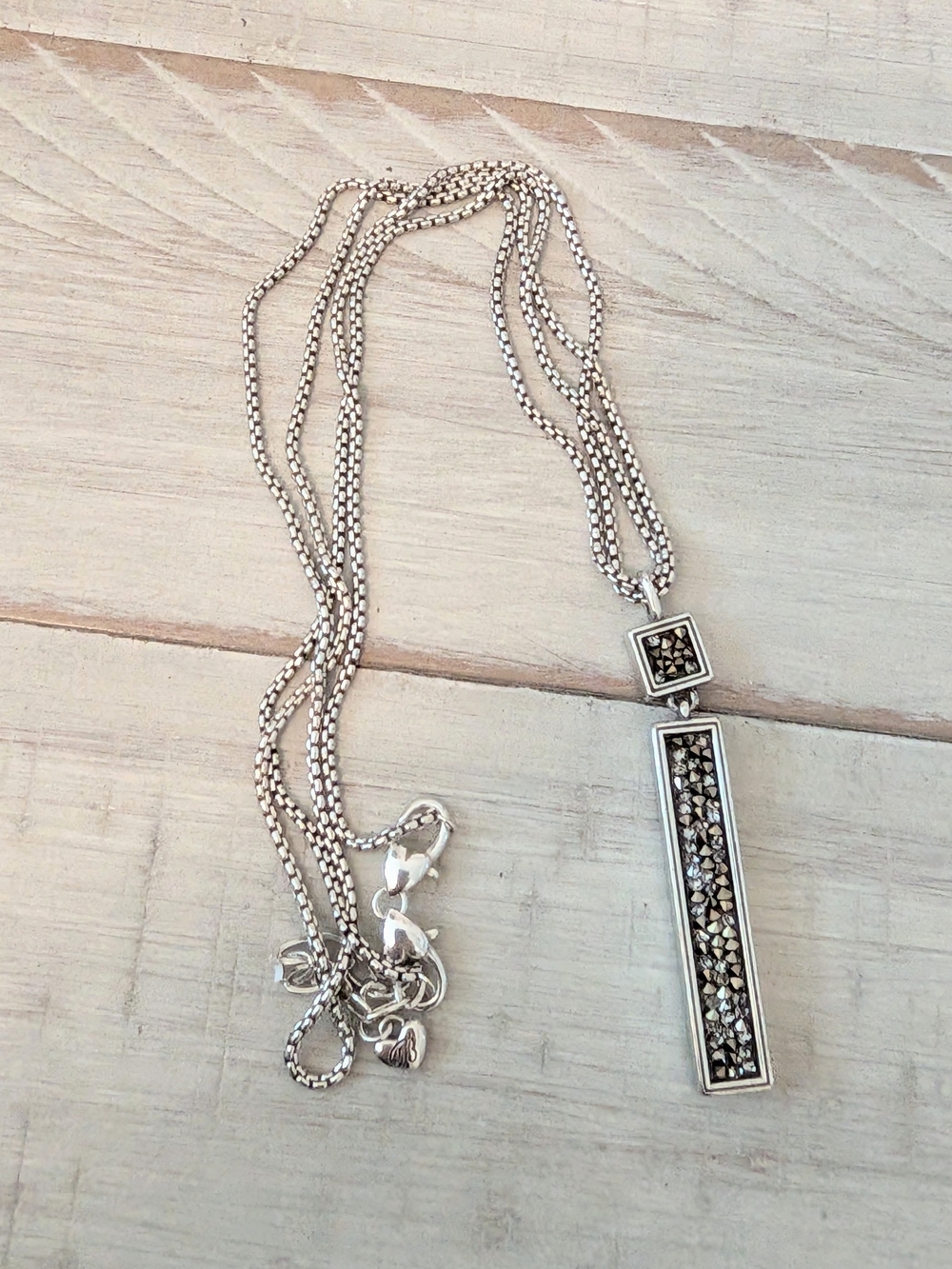 Brighton "Crystal Rocks" Reversible Convertible Long Bar Necklace